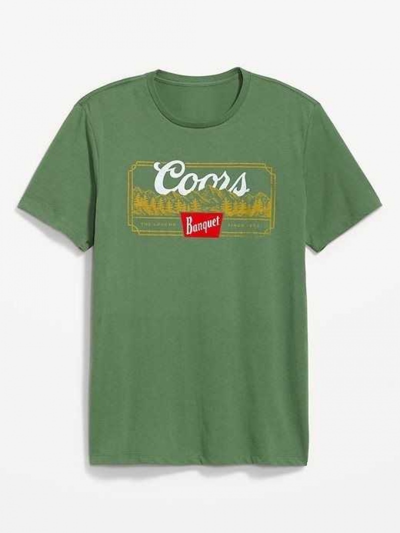 Old Navy Coors Beer Gender-Neutral T-Shirt Green | ZWL507469