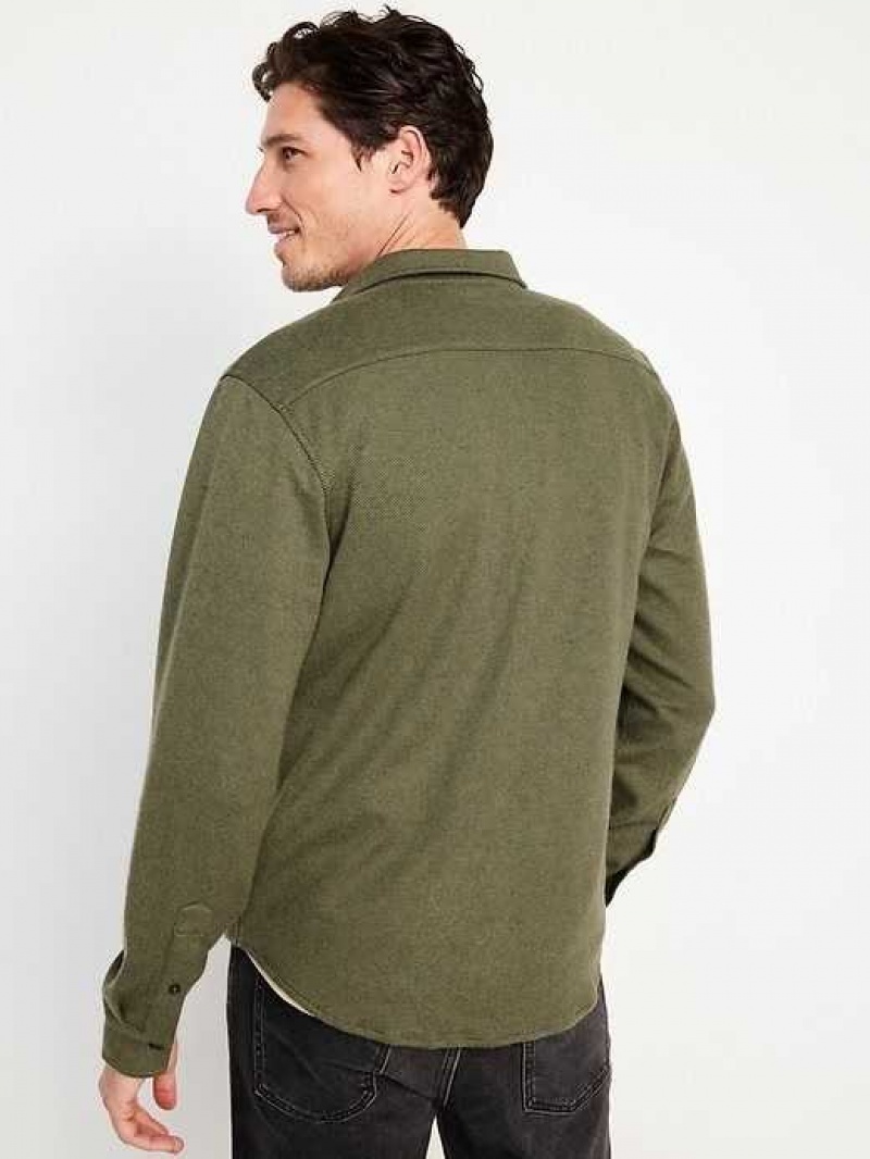 Old Navy Cozy-Knit Pocket Shirt Dark Green | LPE376459