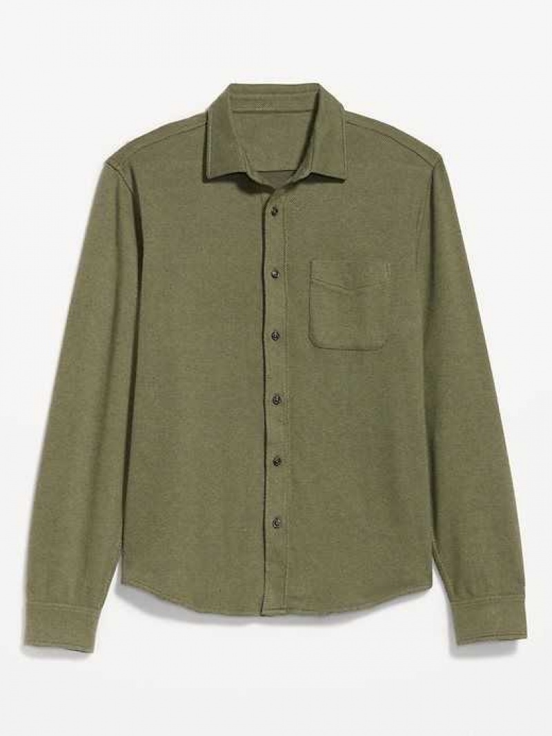 Old Navy Cozy-Knit Pocket Shirt Dark Green | LPE376459