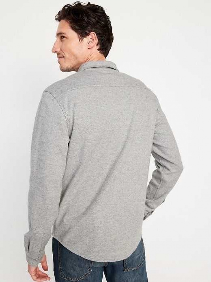 Old Navy Cozy-Knit Pocket Shirt Grey | ZPE120697