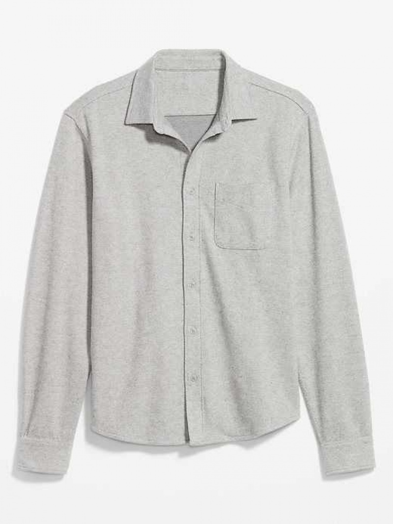 Old Navy Cozy-Knit Pocket Shirt Grey | ZPE120697