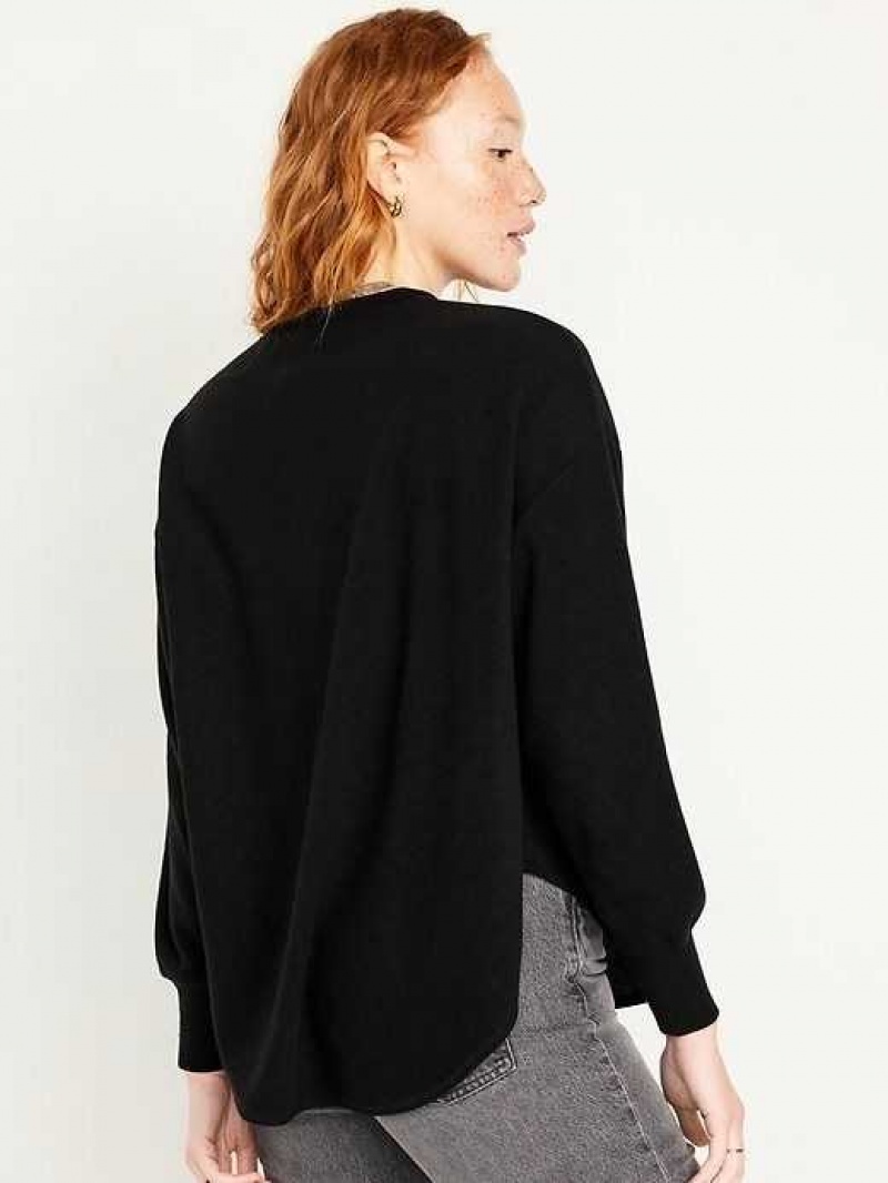 Old Navy Cozy French Rib Tunic Sweater Black | MAS549260