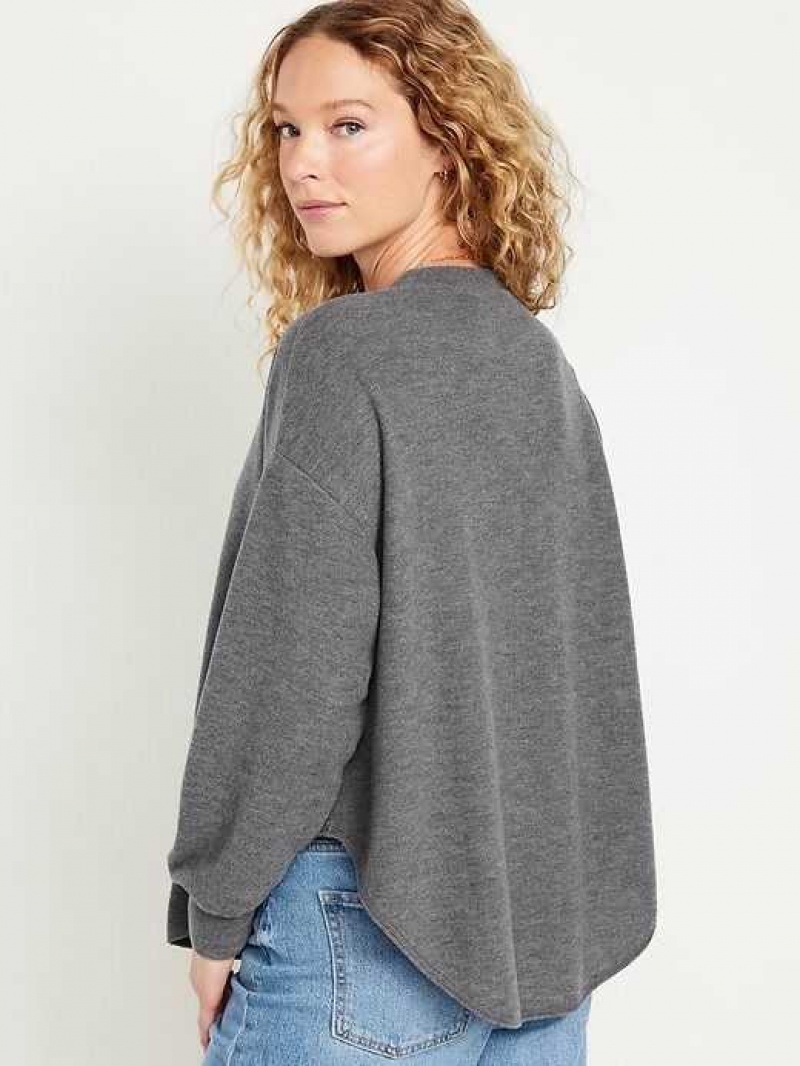 Old Navy Cozy French Rib Tunic Sweater Grey | EQY794651