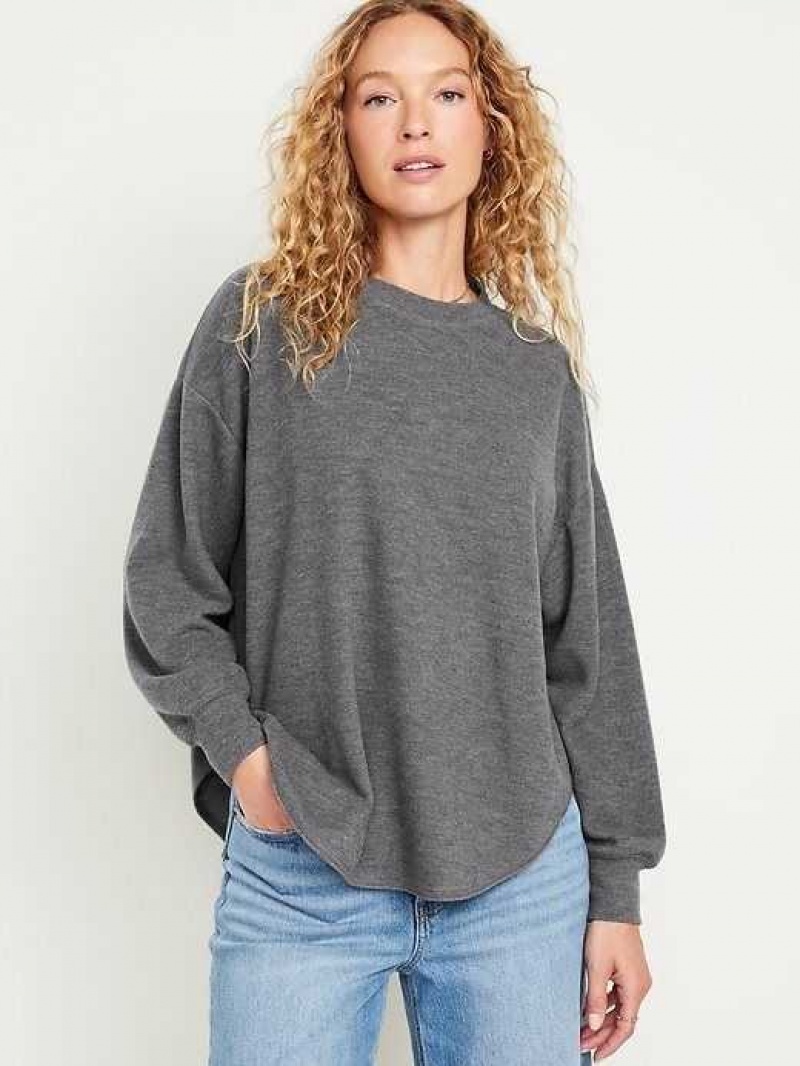 Old Navy Cozy French Rib Tunic Sweater Grey | EQY794651