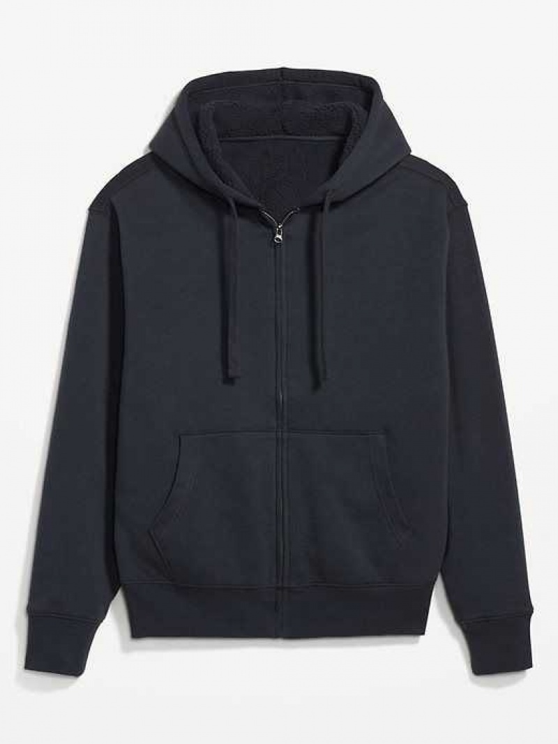 Old Navy Cozy Sherpa-Lined Zip Hoodie Navy | PHN625038