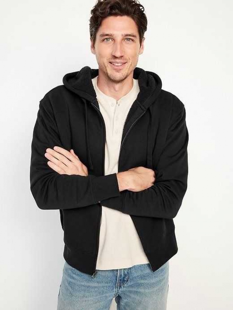 Old Navy Cozy Sherpa-Lined Zip Hoodie Navy | PHN625038