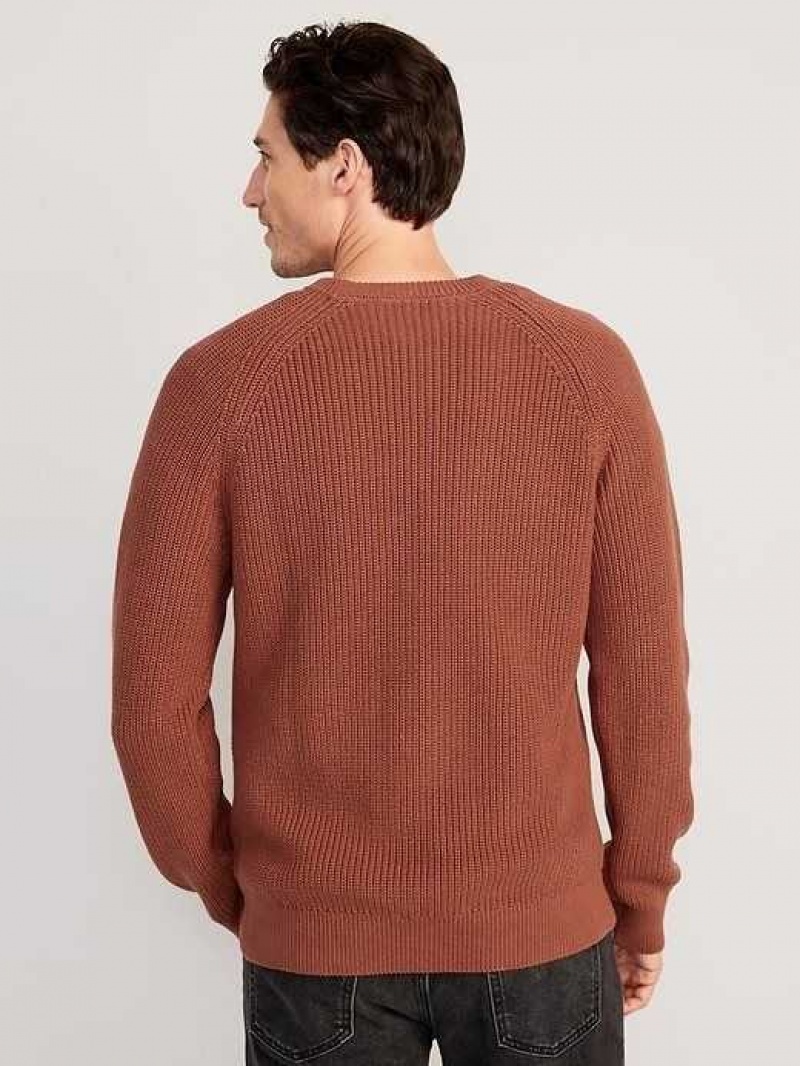 Old Navy Crew-Neck Shaker-Stitch Sweater Apple Cinnamon | POB936724