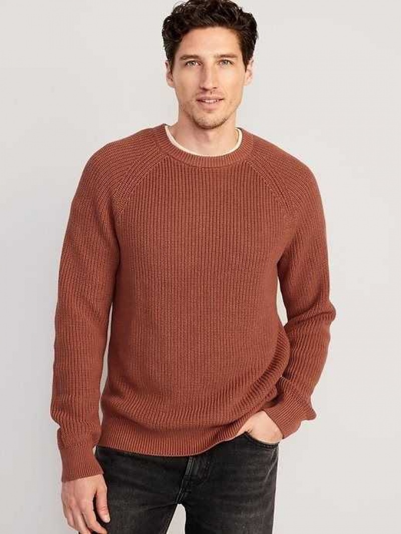 Old Navy Crew-Neck Shaker-Stitch Sweater Apple Cinnamon | POB936724