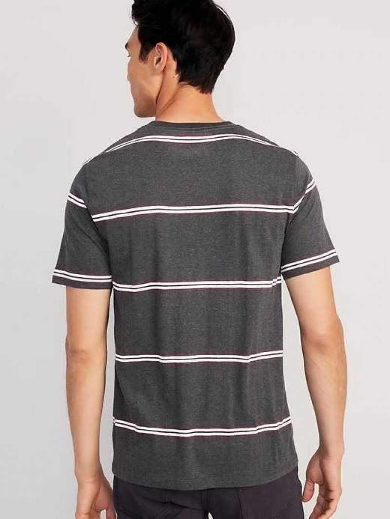 Old Navy Crew-Neck T-Shirt Grey / White Stripes | GXD160592