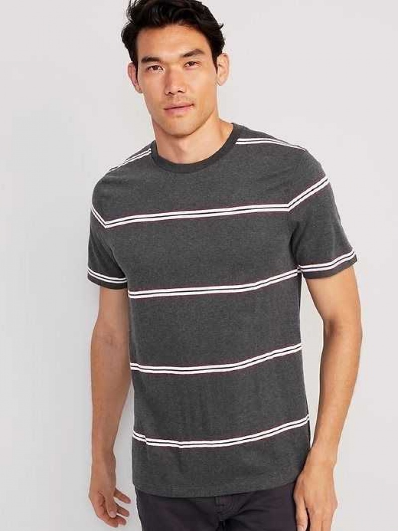 Old Navy Crew-Neck T-Shirt Grey / White Stripes | GXD160592