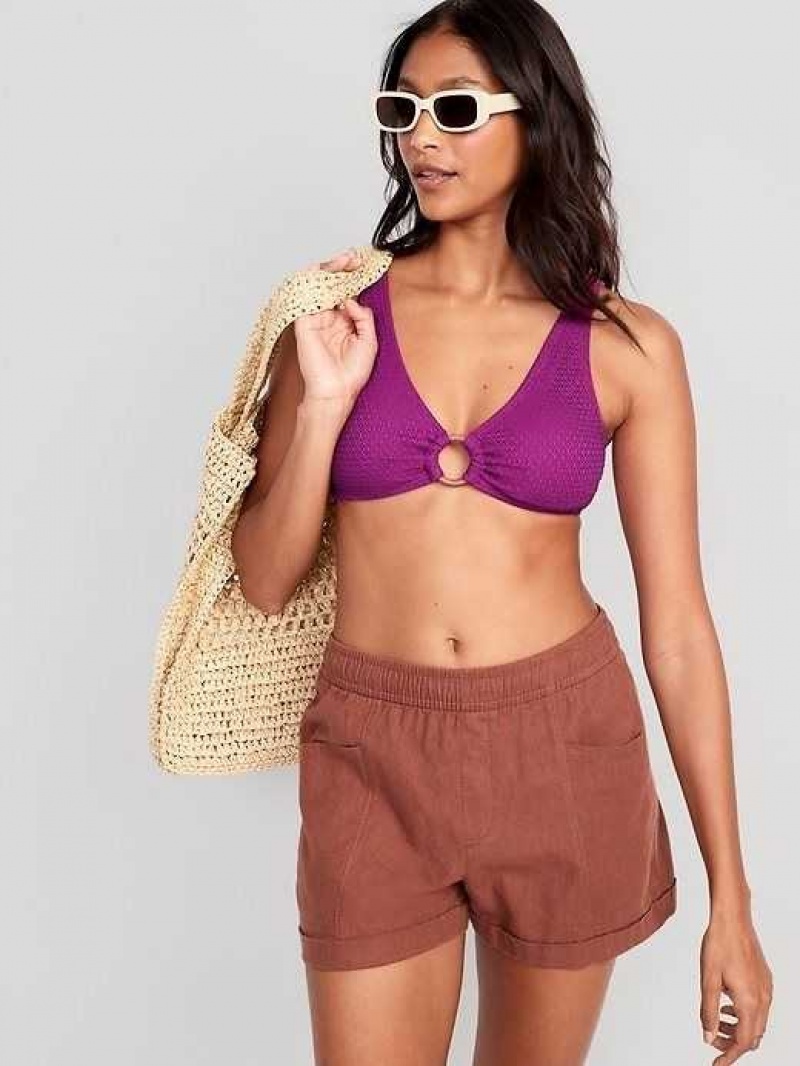 Old Navy Crochet O-Ring Bikini Swim Top Chioggia Beet | JCA130947