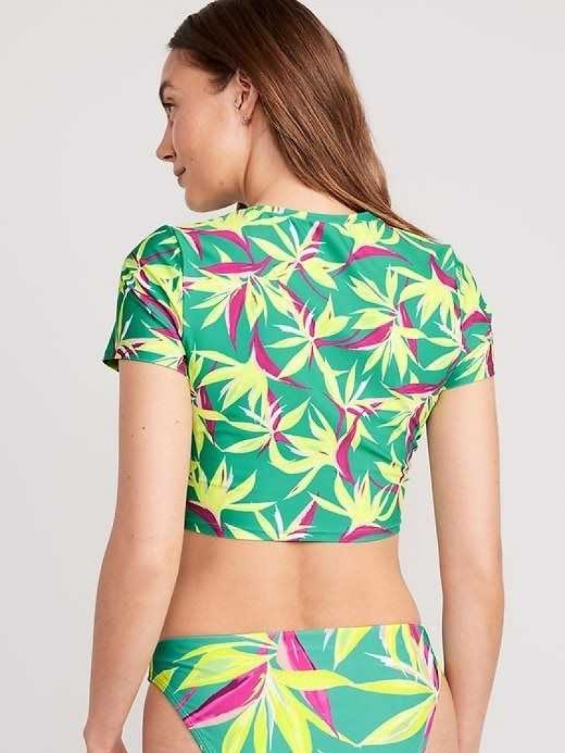 Old Navy Cropped Rashguard Swim Top Tropic Days | RXA615304