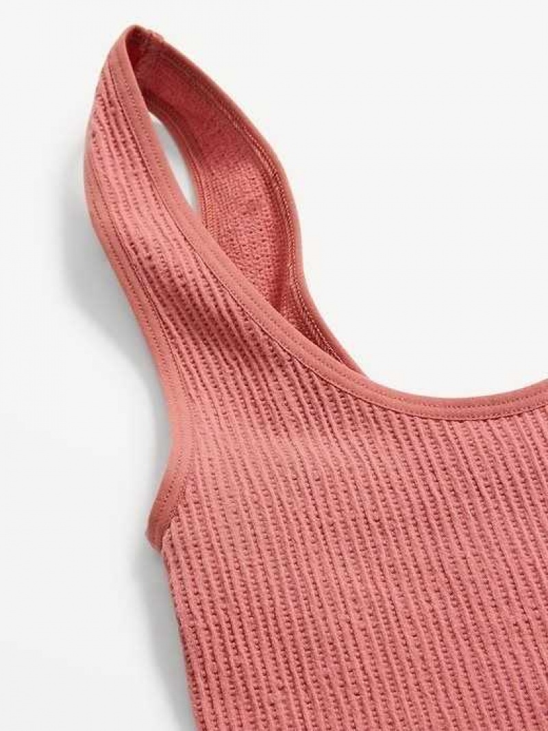 Old Navy Cropped Rib-Knit Seamless Cami Bra Top Brown | TIW043952