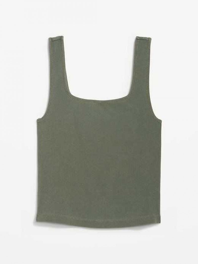 Old Navy Cropped Rib-Knit Tank Top Alpine Tundra | POF643928