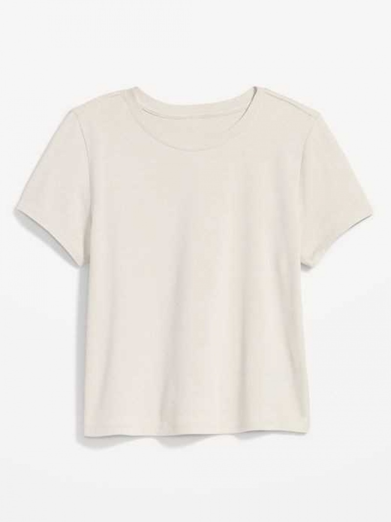 Old Navy Cropped Slim-Fit T-Shirt Beige | QBZ265978