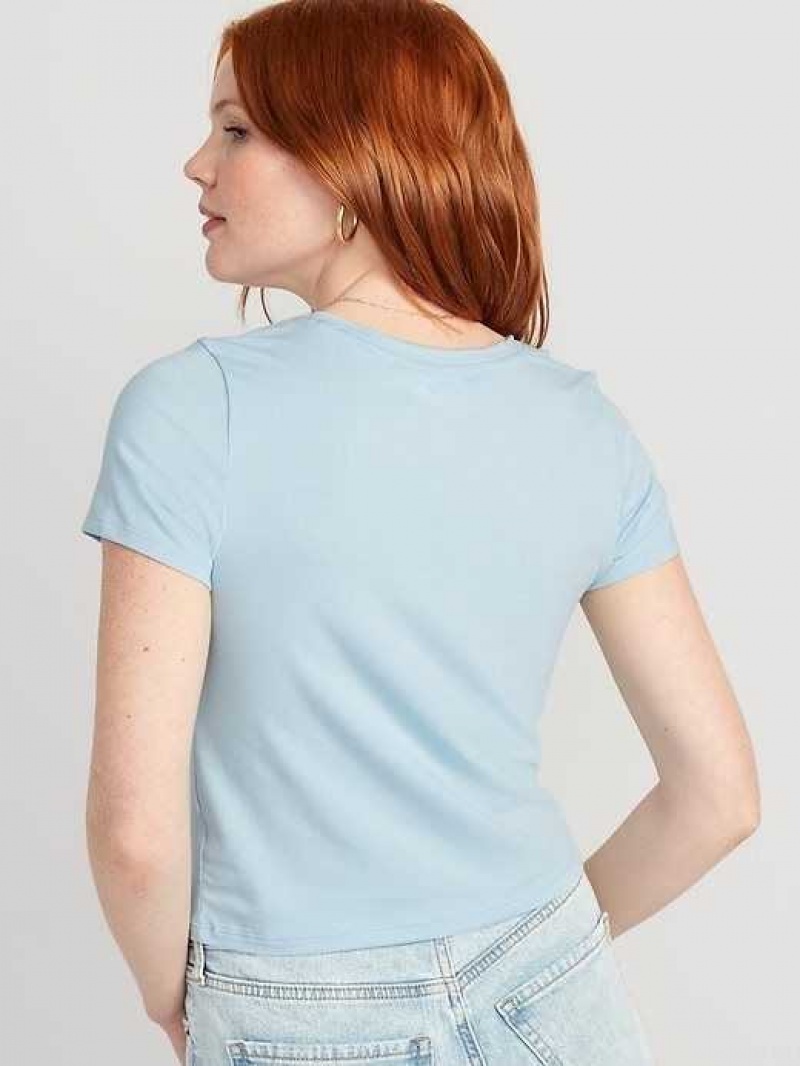 Old Navy Cropped Slim-Fit T-Shirt Blue | ADH249581