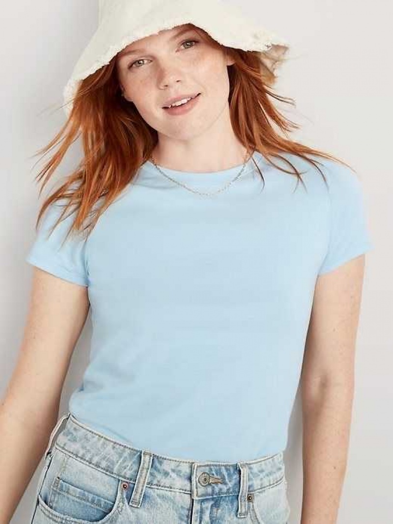 Old Navy Cropped Slim-Fit T-Shirt Blue | ADH249581