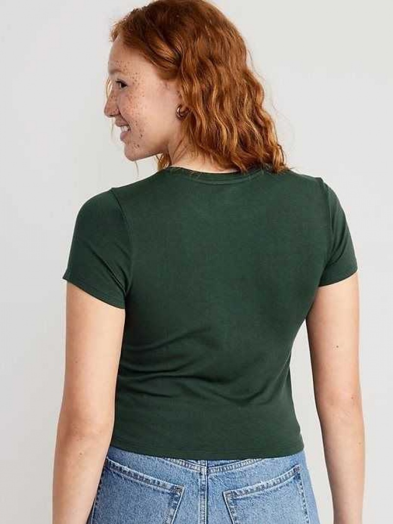 Old Navy Cropped Slim-Fit T-Shirt Dark Bottle | EJL738460