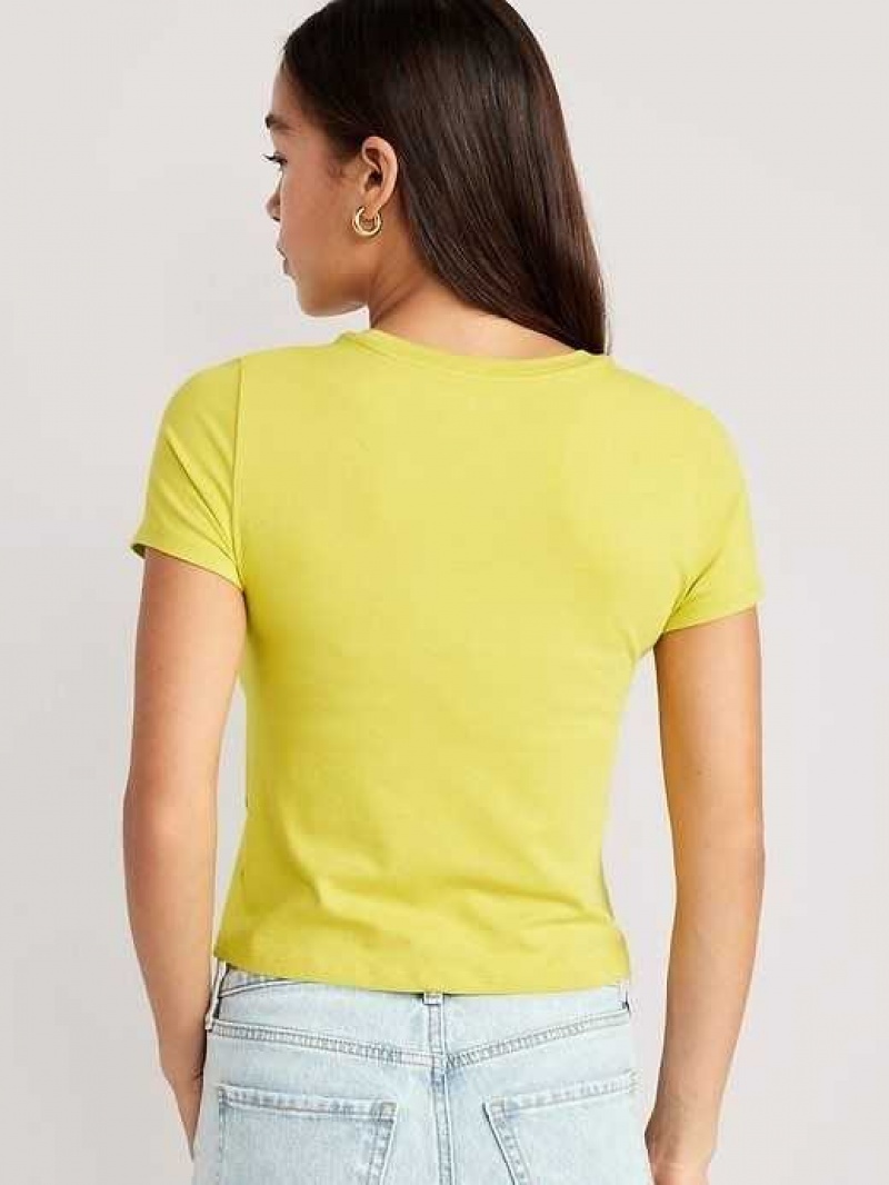 Old Navy Cropped Slim-Fit T-Shirt Light Green | QVD583471