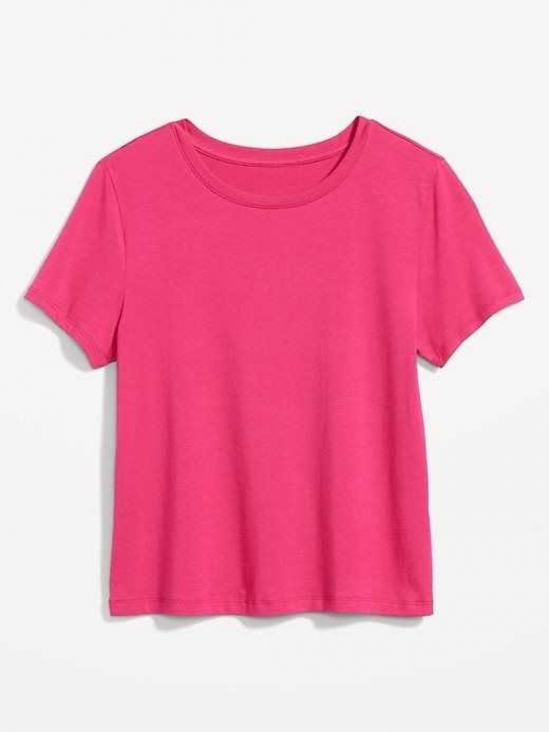 Old Navy Cropped Slim-Fit T-Shirt Pink | PUR763019