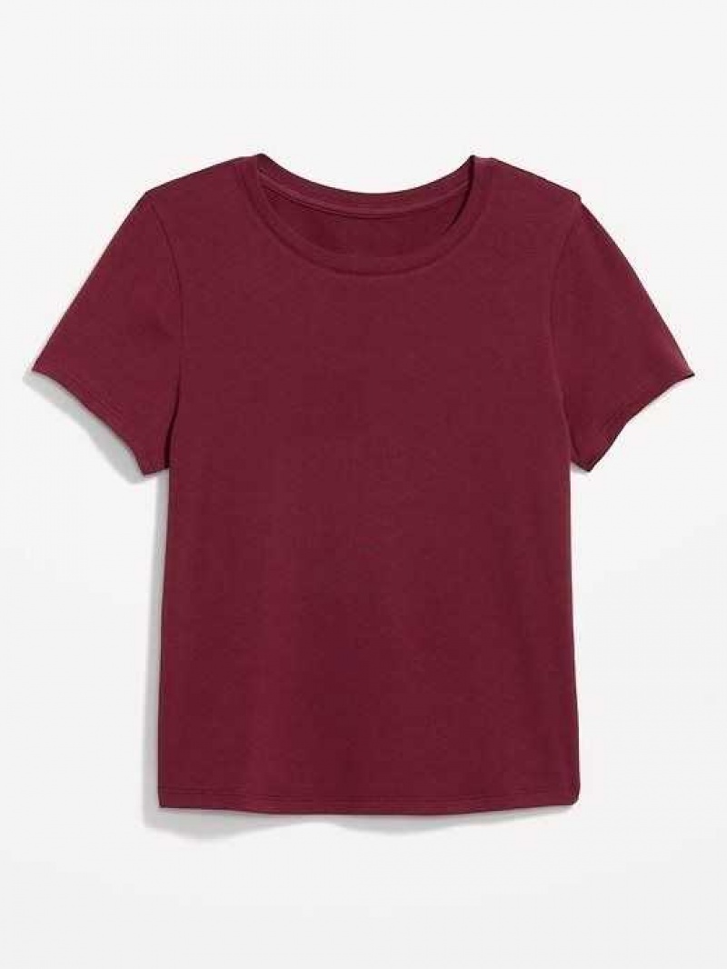 Old Navy Cropped Slim-Fit T-Shirt Red Burgundy | UDW069741