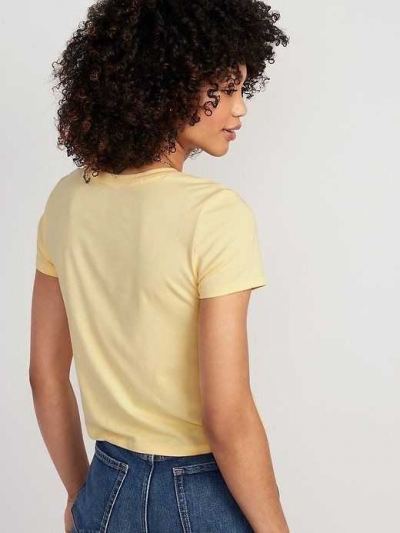 Old Navy Cropped Slim-Fit T-Shirt Yellow | VXW708549