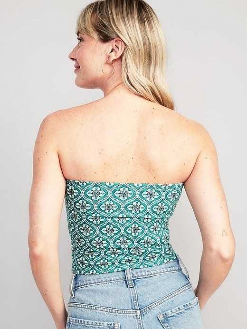 Old Navy Cropped Tube Top Green | UAX125847