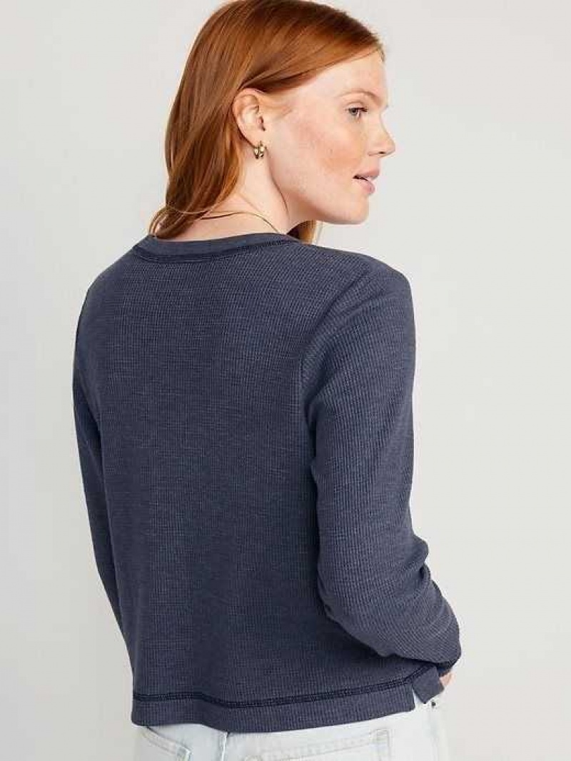 Old Navy Cropped Waffle-Knit Scoop-Neck T-Shirt Volcanic Glass | IHL873954