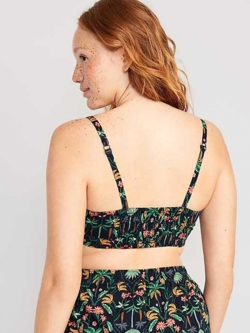 Old Navy Cross-Front Poplin Bralette Banana Print | SPT349580