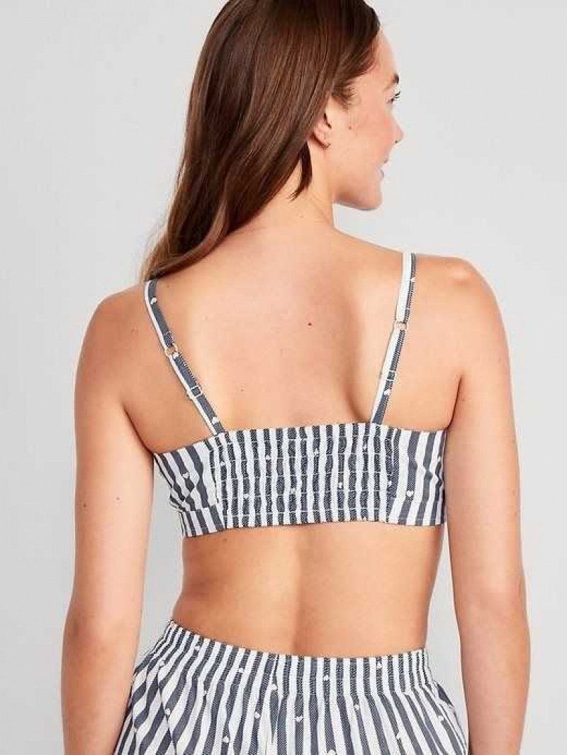 Old Navy Cross-Front Poplin Bralette Blue | KMF079128