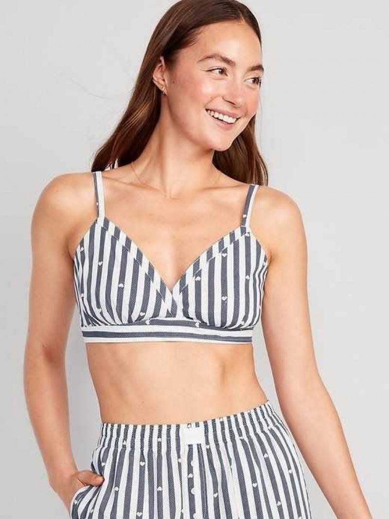 Old Navy Cross-Front Poplin Bralette Blue | KMF079128