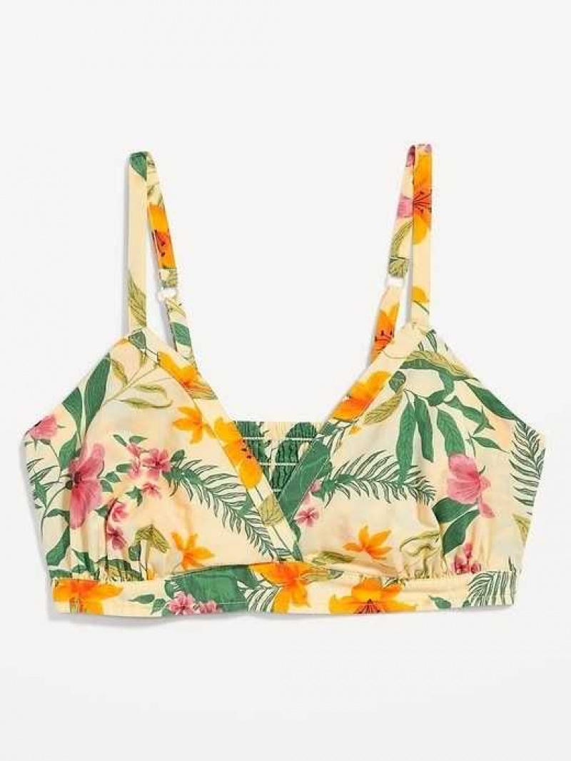 Old Navy Cross-Front Poplin Bralette Yellow | GKV357496