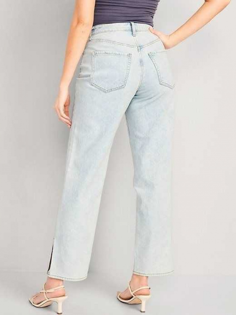 Old Navy Curvy Button-Fly High-Waisted OG Loose Side-Split Jeans Leif | REY612045