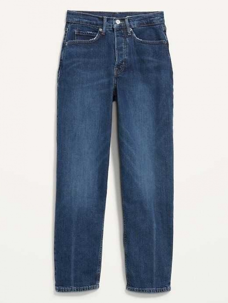 Old Navy Curvy Extra High-Waisted Button-Fly Sky-Hi Straight Jeans Trish | YVX197345