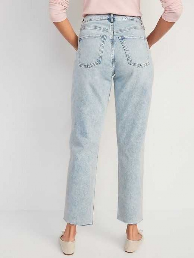 Old Navy Curvy Extra High-Waisted Button-Fly Sky-Hi Straight Cut-Off Jeans Nicky | NEW971406