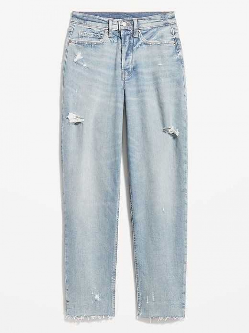 Old Navy Curvy Extra High-Waisted Sky-Hi Straight Button-Fly Cut-Off Jeans Reem | EJZ761302