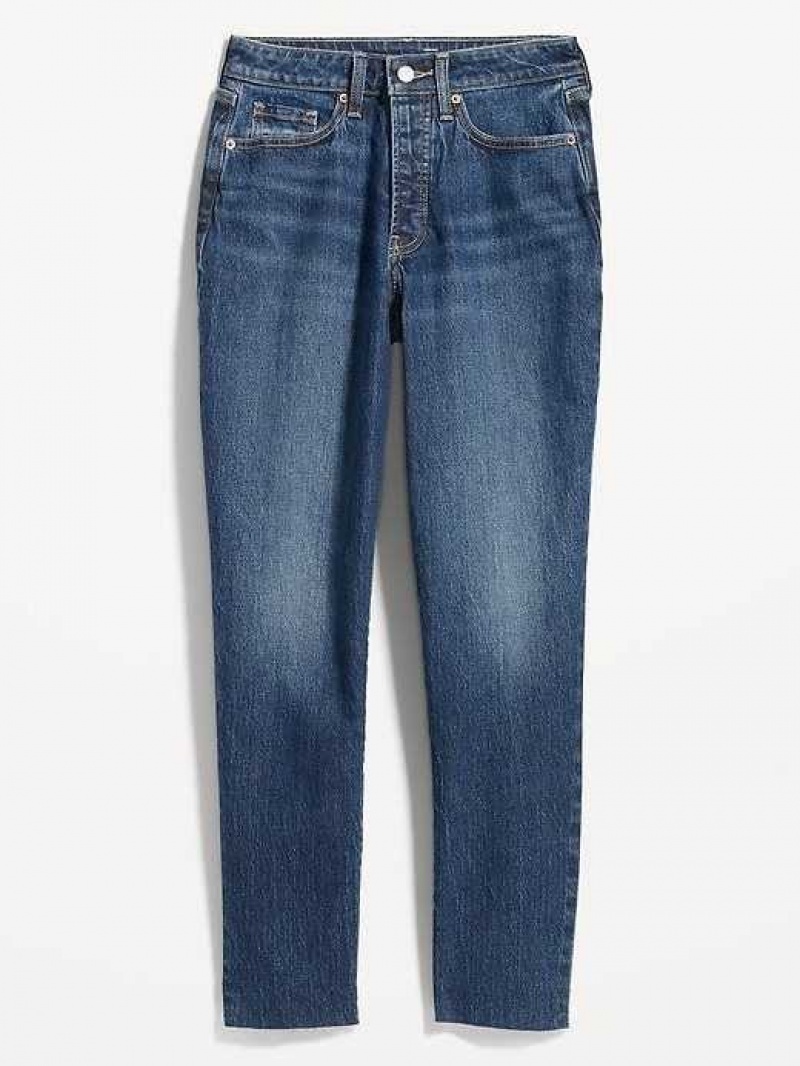 Old Navy Curvy High-Waisted Button-Fly OG Straight Cut-Off Ankle Jeans Twila | JAY627843