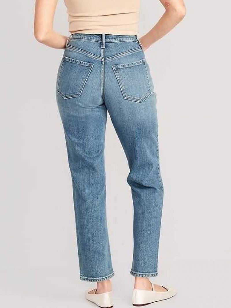 Old Navy Curvy High-Waisted OG Loose Ripped Jeans Dahlia | DUR753204