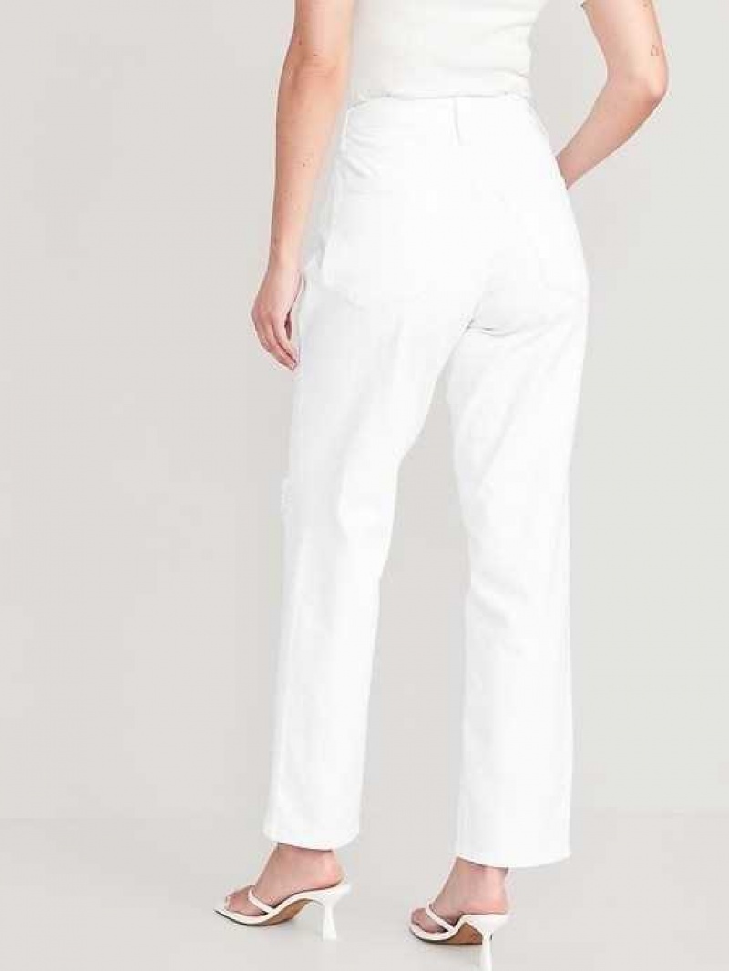 Old Navy Curvy High-Waisted OG Loose White Jeans White | GHL984135