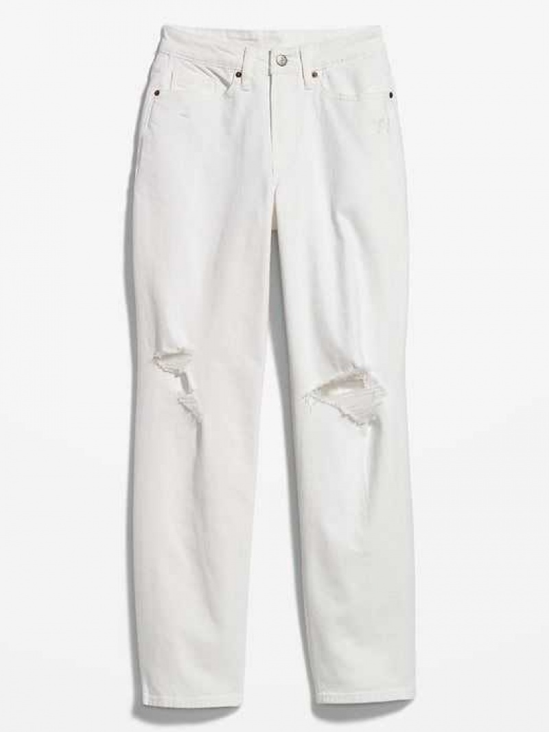 Old Navy Curvy High-Waisted OG Loose White Jeans White | GHL984135