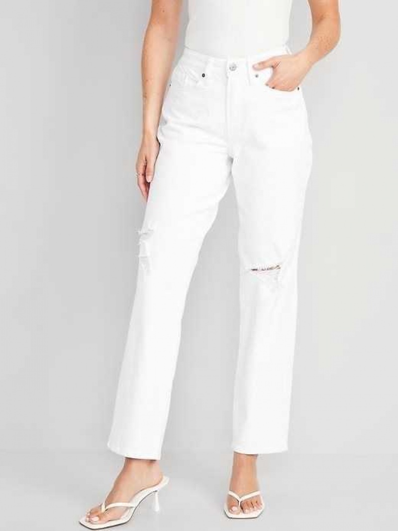 Old Navy Curvy High-Waisted OG Loose White Jeans White | GHL984135