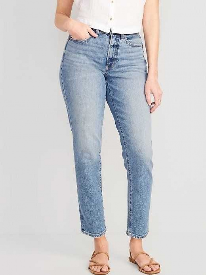 Old Navy Curvy High-Waisted OG Straight Ankle Jeans Lilo | FSK503469