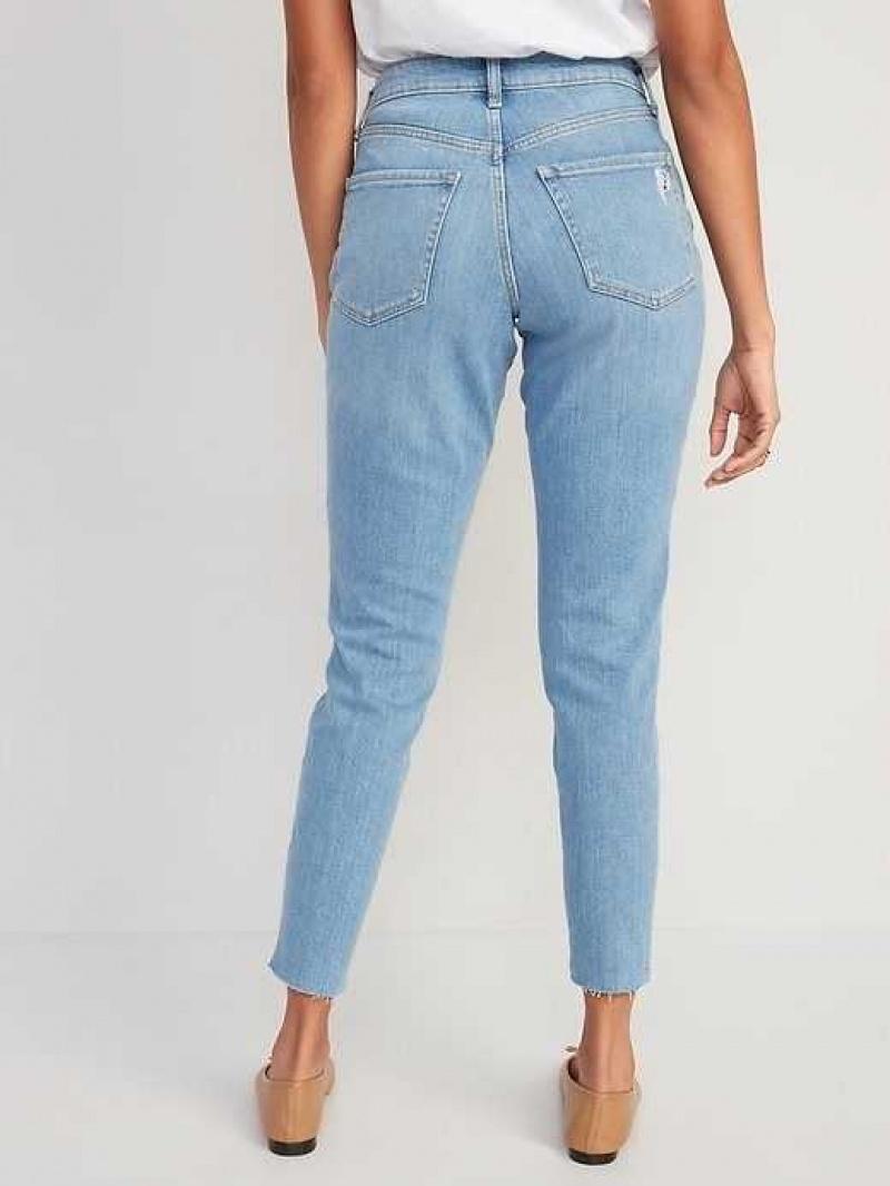 Old Navy Curvy High-Waisted OG Straight Distressed Jeans Alma | LWN610493