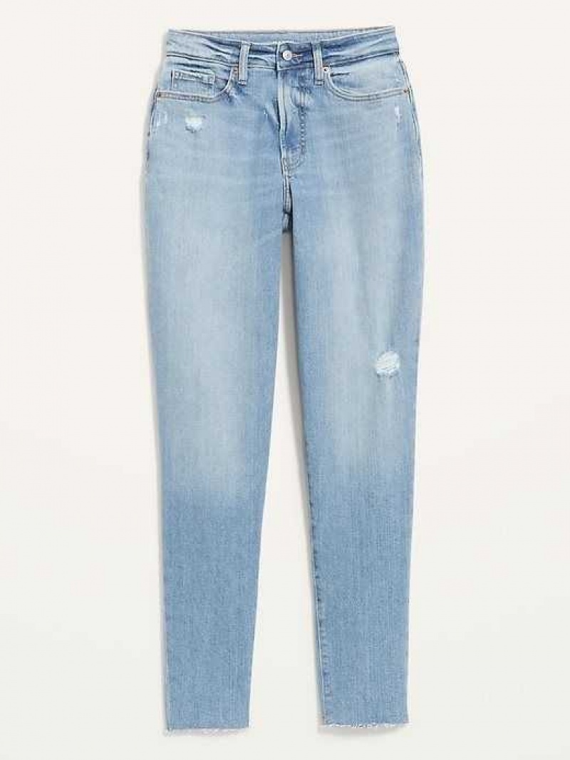 Old Navy Curvy High-Waisted OG Straight Distressed Jeans Alma | LWN610493