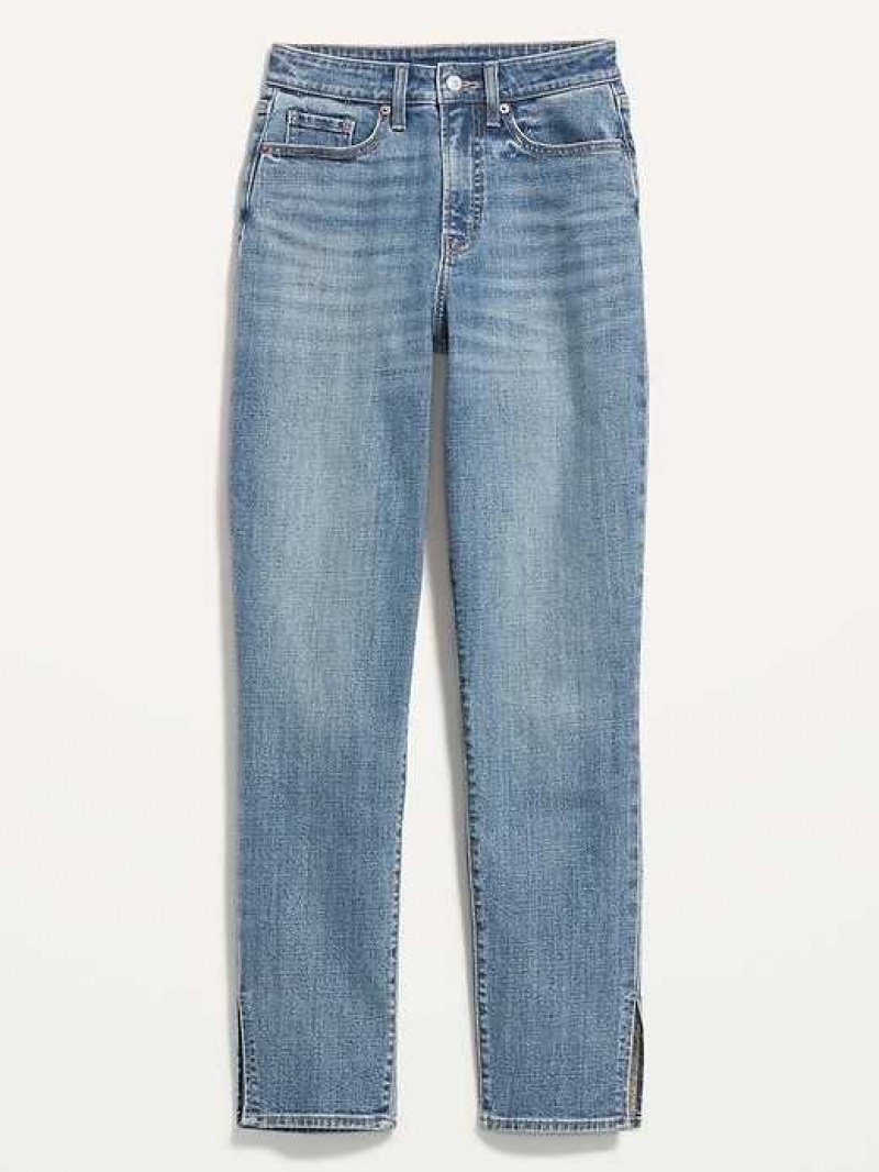 Old Navy Curvy High-Waisted O.G. Straight Side-Split Jeans Courtney | QRT689023