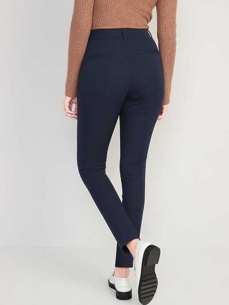 Old Navy Curvy High-Waisted Pixie Skinny Ankle Pants Navy | OWE359802