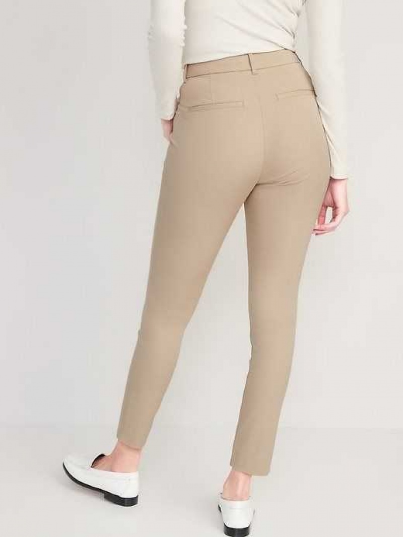 Old Navy Curvy High-Waisted Pixie Skinny Ankle Pants Beige | DRA371849