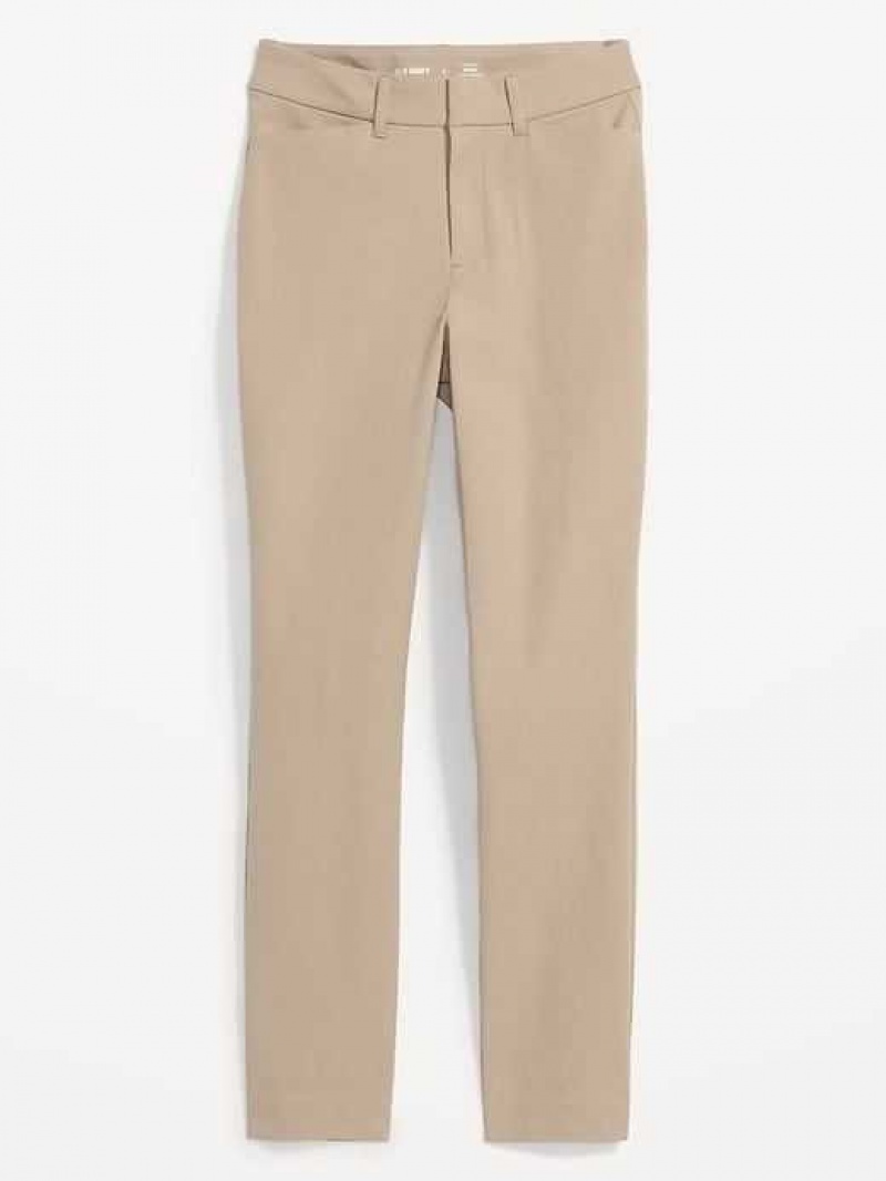 Old Navy Curvy High-Waisted Pixie Skinny Ankle Pants Beige | DRA371849