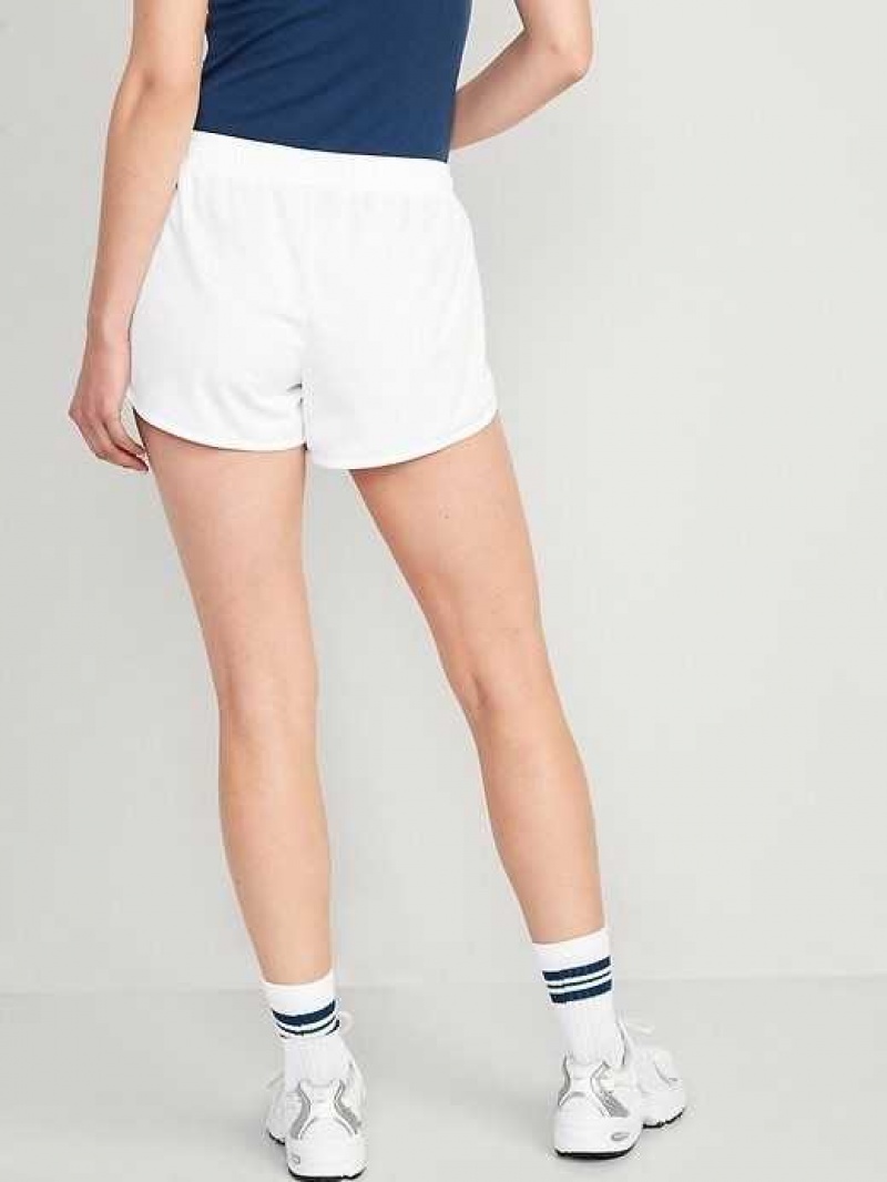 Old Navy Dolphin-Hem Mesh Performance Shorts White | ZDE394507