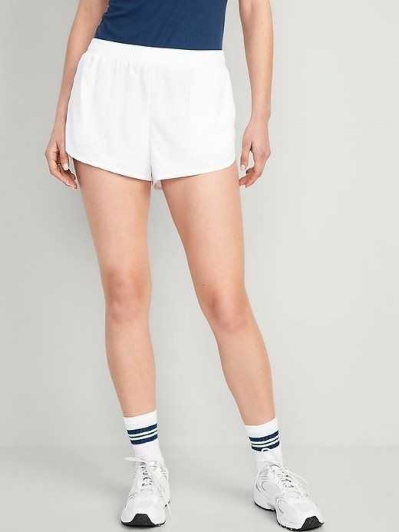 Old Navy Dolphin-Hem Mesh Performance Shorts White | ZDE394507